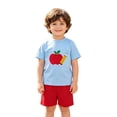 thumbnail image 3 of Kids Summer Shirt Short Sleeve T Shirt and Shorts 2 Piece Set Back to School Graphic Outfit, 3 of 8