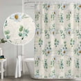 thumbnail image 4 of Daisy Shower Curtain Set - Long 72" x 84" Washable Bathtub Curtain with 12 Hooks, Spring Floral Eucalyptus Leaves Botanical Beige Waterproof Fabric Stall Shower Curtains for Bathroom/Bathtub Décor, 4 of 6