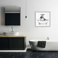 thumbnail image 3 of Cow in Bathtub Sketch White Framed Giclee Art, 24 x 24, Made In USA, 3 of 7
