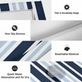 thumbnail image 6 of Navy Blue Outdoor Rug for Patio/Deck/Porch, Non-Slip Large Area Rug 3 x 5 Ft, Modern White Geometric Vertical Stripes Indoor Outdoor Rugs Washable Area Rugs, Reversible Camping Rug Carpet Runner, 6 of 8