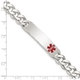 thumbnail image 4 of Sterling Silver Bracelet Medical Curb 10 mm 8.5 in Polished Link ID, 4 of 5