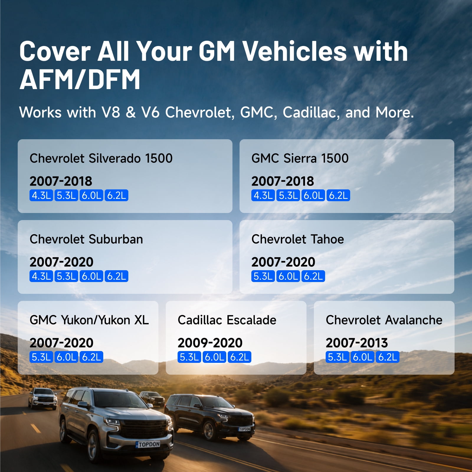 TOPDON AFM Plug-In OBD-II Module for Compatible GM V6 & V8 Vehicles