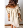 thumbnail image 2 of Women's Vintage Floral Mini Dress – Square Neck Shift Dress with Bow Front & Lace Trim, XL, 2 of 8