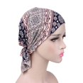 thumbnail image 4 of tredstone Bonnet Chimio Imprimé Foulard Femme Coton Turban Musulman Extensible Perte de Cheveux Baotou, 4 of 9