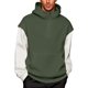 thumbnail image 3 of RKSTN Hoodies for Men Oversized Splicing Fake Two Pieces Pullover Hooded Sweatshirts Top Men's Casual Solid Color Mock Neck Loose Fits Comfy Workout Sport Long Sleeve Hoodie Fall Winter Clothes, 3 of 9
