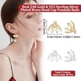 thumbnail image 2 of 80Pcs 2 Colors Flower Bead Caps 24K Gold & 925 Sterling Silver Plated Bead Cap Pendant Bails with Loops Bracelet Necklace DIY Jewelry Making Crafts Supplies DIY, 2 of 5