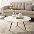 thumbnail image 2 of Modway Lippa 36" Artificial Marble Coffee Table with Tripod Base in Walnut/White, 2 of 3