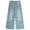 LightBlue-2606, variant on KIDSCOOL SPACE Girls Flare Jeans,Little Big Girl Distressed Holes Wide Leg Summer Denim Pants,Black,12-13 Years