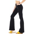 thumbnail image 2 of Insane Gene Womens Juniors Stretchy Bell Bottom Denim Jegging Pants (Black, S), 2 of 3