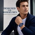 thumbnail image 6 of Watches for Men Multifunction Moon Phase Calendar Wrist Watches Luxury Quartz Waterproof Watch with Silicon Strap Gift for man, 6 of 8