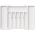thumbnail image 1 of Lifewit Silverware Drawer Organizer, Expandable Utensil Tray for Kitchen, BPA Free Flatware and Cutlery Holder, Adjustable Plastic Storage for Spoons Forks Knives, Large, White, 1 of 17