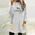 thumbnail image 2 of lcziwo Womens Fuzzy Fleece Sweatshirt Yes I'm Still Freezing Me 24:7 Letter Print Crewneck Sherpa Pullover Winter Warm Loungewear Tunic Tops with Colorblock Pockets Limited Time Sales White XL, 2 of 7