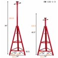thumbnail image 3 of Kojem 2 Ton Under Hoist Tripod Stand for Garages Repair Shops Adjustable Height High Lift Jack Stand 55-5/8" - 79-1/2" Hoist Jack Stand Red Powder Coated Heavy Duty Steel, 3 of 12