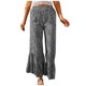 thumbnail image 1 of Pantalones anchos plisados de cintura alta sueltos informales de verano para mujer a la moda Fridja  alkflakhf33843, 1 of 9