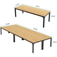 thumbnail image 2 of Tribesigns 6.5FT Modern Office Conference Table, 78.74-Inch Large Seminar Meeting Desk with Metal Legs and Adjustable Pads, Boardroom Training Table, Light Walnut, 2 of 5