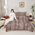 thumbnail image 5 of Manfei Aesthetic Brown Queen Comforter Set, Leopard Cheetah Print Bedding Sets, Wild Animal Bedding Comforter Set, Lightweight Room Decor Reversible 3-Piece, 5 of 8