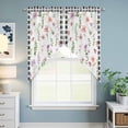 thumbnail image 6 of Spring Summer Wildflower Swag Valances for Windows 2 Pack Eucalyptus Leaves Black Plaid Swag Kitchen Curtains 36 Inches Long Rod Pocket Short Window Treatment for Kitchen Bathroom 36"x36", 6 of 9