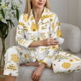 thumbnail image 4 of Goofa Farm Bee Cute Honey Printed Women’s 2 Piece Pajama Set Super,Pajamas Women's Long Sleeve Sleepwear Soft Button Down Loungewear Pjs Lounge Set Nightwear-Small, 4 of 9