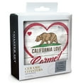 thumbnail image 2 of Carmel, California, State Bear with Heart, Contour (Absorbent Ceramic Coasters Set of 4 Matching Images, Cork Back, Kitchen Table Decor), 2 of 3