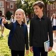 thumbnail image 5 of Teen Boys Girls Waterproof Rain Jacket No Hood Lightweight Softshell Jacket Kids Windproof School Exercise Coat with Pockets for Camping Cycling Hiking Black 9-10Years, 5 of 9