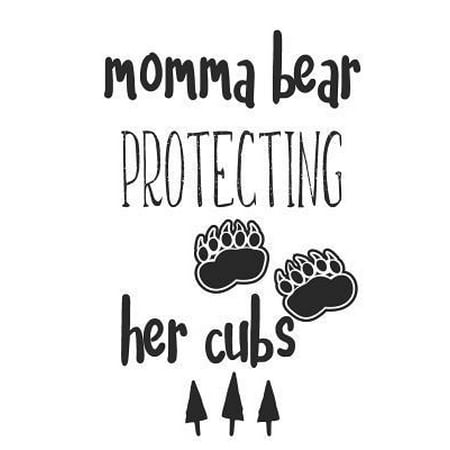 Momma Bear Protecting Her Cubs : Hiking Trail Logbook To Keep Track Of Your Hikes With Mountain Range On Front And Back