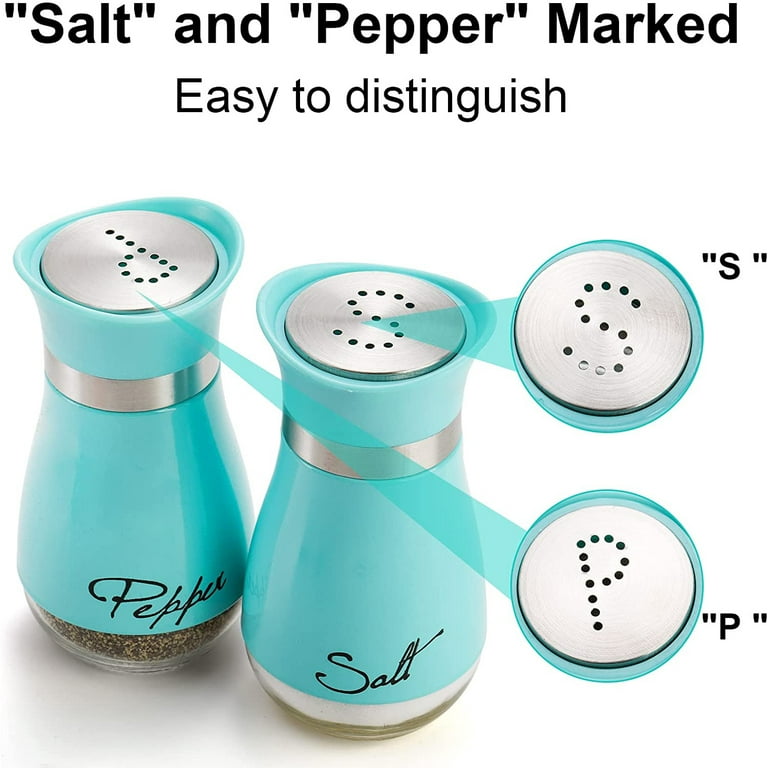 Salt And Pepper Shakers Set, Glass Bottom Salt And Pepper Jars With  Stainless Steel Lid For Kitchen Cooking Table, Rv, Camp,bbq Refillable  Design, Spice Shakers, Kitchen Utensils, Kitchen Decor, Chrismas Halloween  Gifts