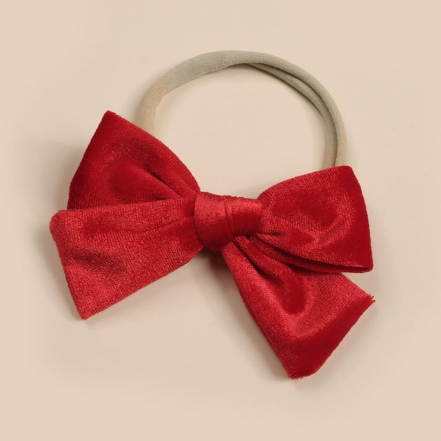 Diademas navideñas de 4'' con lazo para el cabello para niñas pequeñas, lazos de terciopelo, accesorios para el cabello para conjuntos navideños de bebés y niños pequeños, una corbata