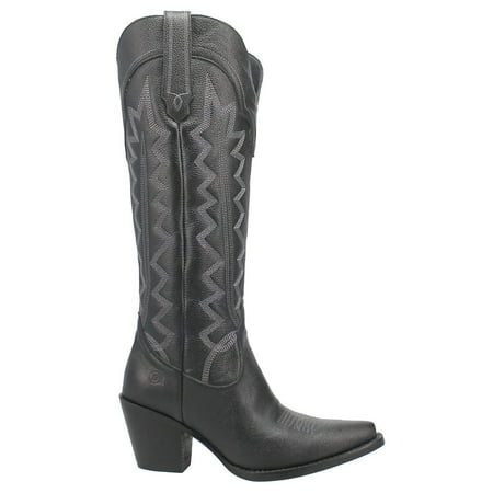 

Dingo Womens High Cotton Snip Toe Casual Boots Knee High Mid Heel 2-3