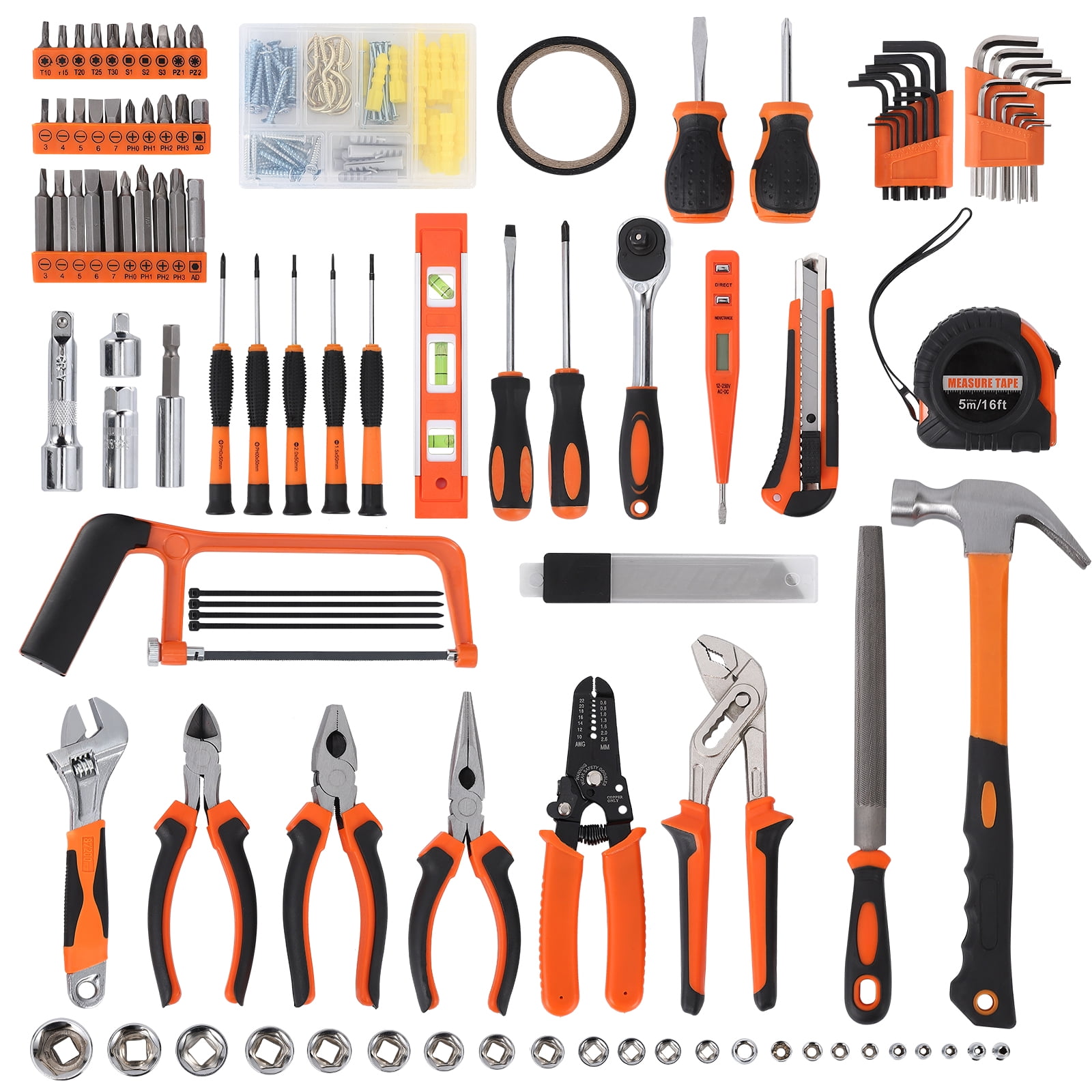 Garvee 236 Piece Tool Set, Auto Repair Tool Combination Package, Socket Wrench Mixed Tool Set Hand Tool Kit with Plastic Toolbox Storage Case, Complete Household Tool Box with Essential Tools