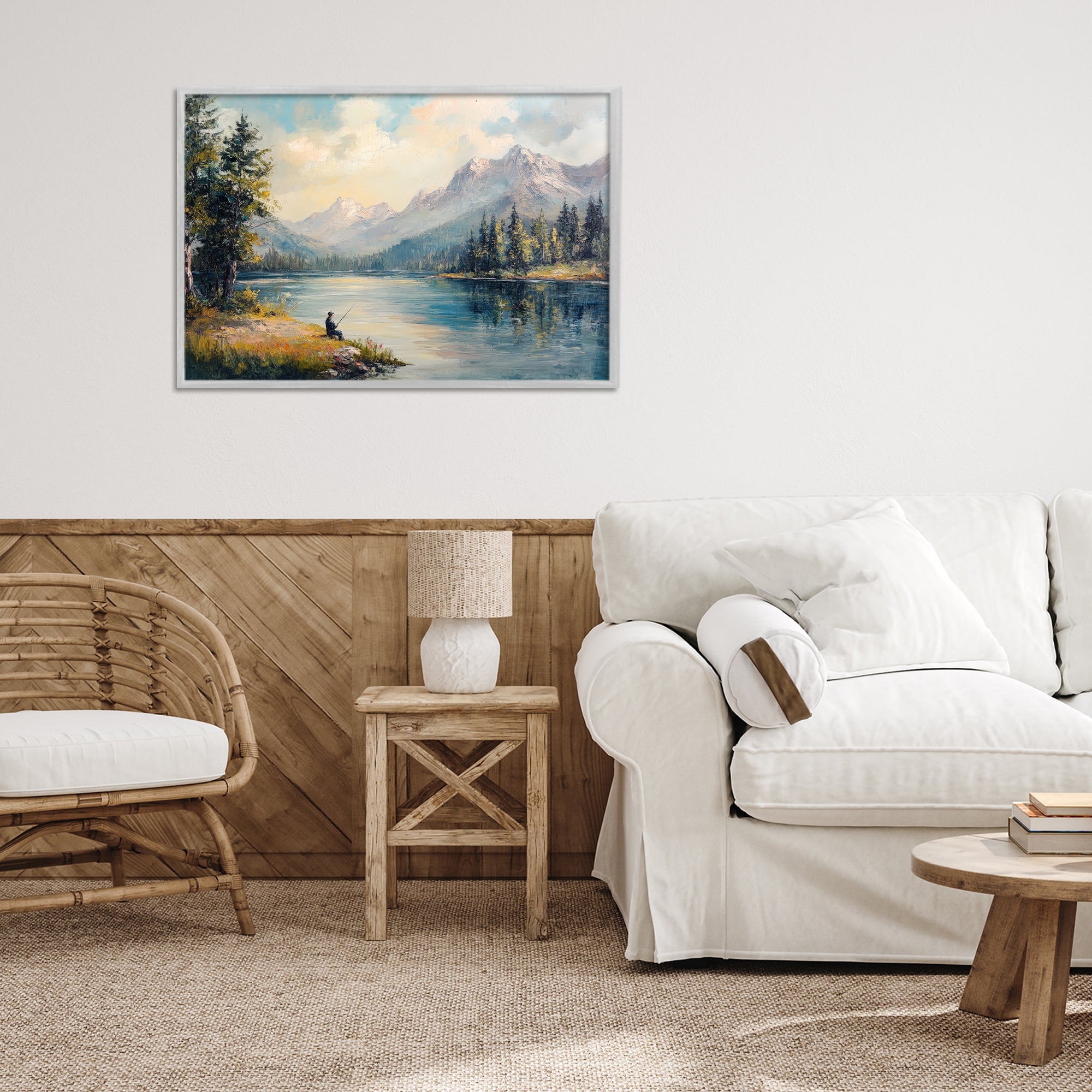 Stupell Industries Secret Fishing Spot Gray Framed Giclee Art, design by Petal Prints Design
