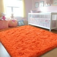 thumbnail image 3 of ZENELESS Indoor Fluffy Rug,5x7 Orange Fuzzy Non-Slip Carpets for Living Room Bedroom Home Decor, 3 of 7
