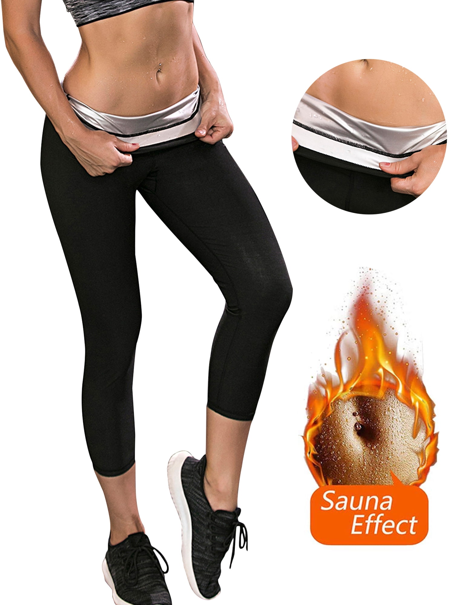 Tones and helps remove excess water for a firmer skin and a slimmer silhouette VEOFIT Slimming Sweat Pants Sauna Weight Loss Leggings 