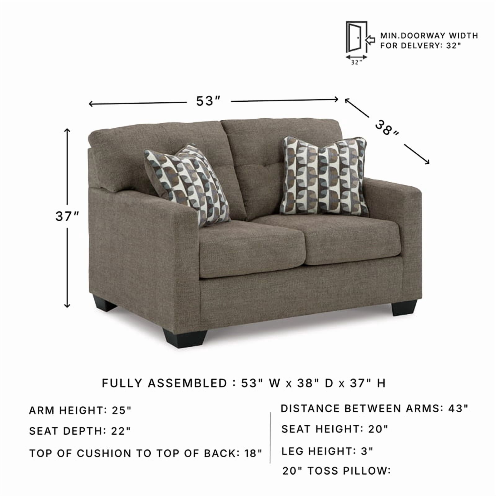 Signature Design by Ashley Mahoney Chocolate Loveseat