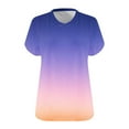 thumbnail image 4 of Plus Size Tops for Women Summer Casual V Neck Short Sleeve Gradient Color T-Shirts Loose Comfortable Tee (XL, Hot Pink), 4 of 4