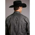 thumbnail image 2 of Men's Stetson Shirt Snap 2 Pocket Print Grey Stitch Aztec - Grey, 2 of 3