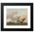 thumbnail image 2 of Ludolf Bakhuysen 18x15 Black Modern Framed Museum Art Print Titled - Rough Sea with Ships (1697), 2 of 5