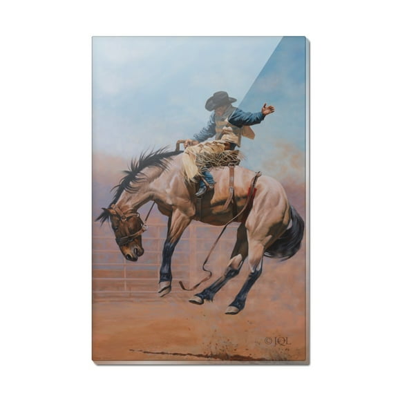 Saddle Bronc Horse Cowboy Riding Rodeo Event Rectangle Acrylic Fridge Refrigerator Magnet