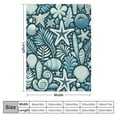thumbnail image 4 of COMIO Coastal Nautical Blanket, Blue and White Beach Sea Starfish Seashell Ocean Coral Theme Print Super Soft Flannel Throw Blanket for Bed Sofa, 4 of 6
