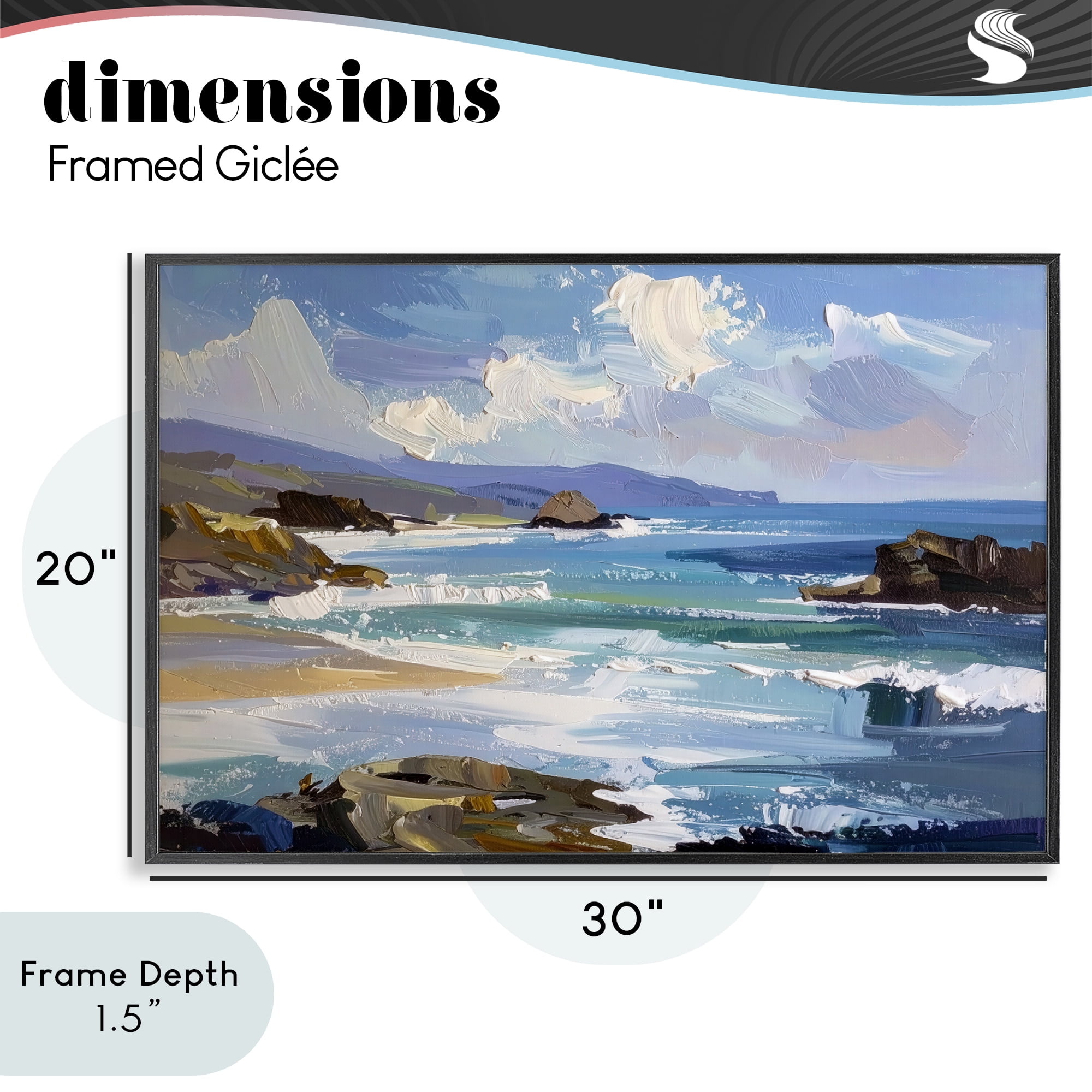 Stupell Industries From Sky To Sea Black Framed Giclee Art, design by Alonza Saunders