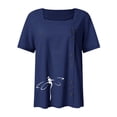 thumbnail image 5 of LYXSSBYX Clearance Plus Size Womens Shirts Women's Summer Casual Short Sleeve Flower Printing Loose Shirt Tops, 5 of 5