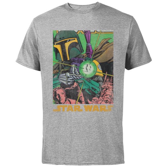 Star Wars Boba Fett Vintage Comic Book - Short Sleeve Cotton T-Shirt for Adults - Customized-Athletic Heather