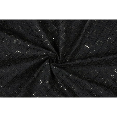 TRILOKI Black Poly Raw Silk Embroidery DIY Arts & Crafts Sewing Wedding Dress Crafts Inches 44 38 Work By The Yard TRILOKI Black Poly Raw Silk Embroidery DIY Arts & Crafts Sewing Wedding Dress Crafts Inches 44 38 Work By The Yard
