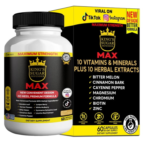 GreenVify Kings Sugar Defender Max – Daily Glucose & Metabolic Wellness Support Supplement