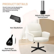 Homy Casa Office Desk Chair, Swivel Height Adjustable Wide Seat Computer Task Vanity Chair for Home Office, Beige