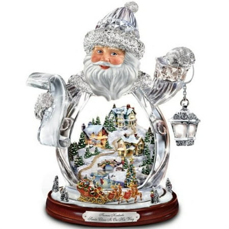 - Thomas Kinkade Santa Claus Tabletop Crystal Figurine: Santa Claus Is On His Way by The Bradford Exchange