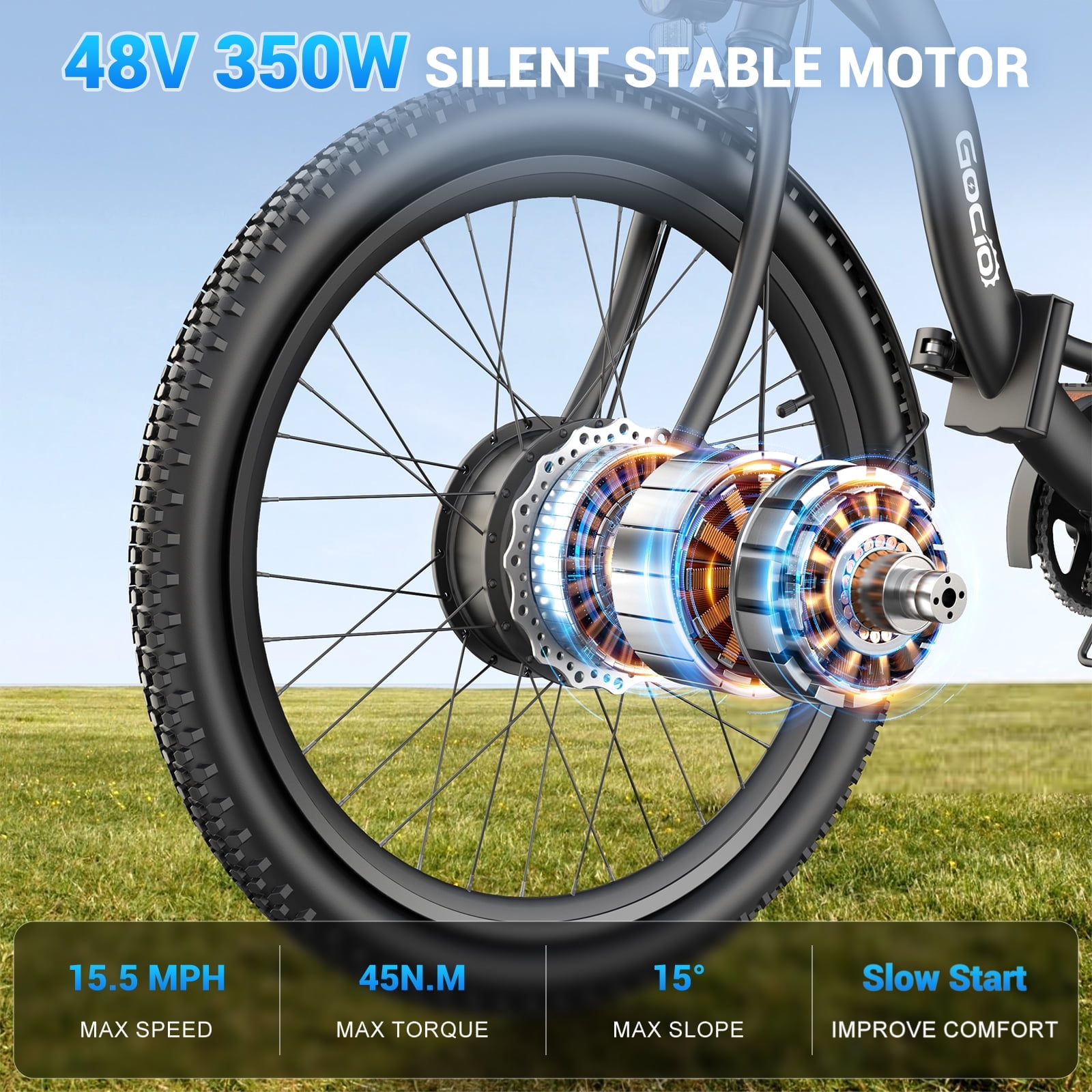 Gocio Electric Tricycle for Adults, Peak 500W Motor Electric Trike 48V 10.4AH UL2849 Battery, Cargo Motorized Tricycle, Shimano 7 Gears 3-Wheel Electric Bike for Adults & Seniors