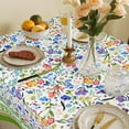 thumbnail image 2 of Spring Tablecloth Green Floral Table Cloth Rectangle 60x84 inch, Spring Floral Dining Table Cover for Indoor Outdoor Holiday Table Decorations, 2 of 6