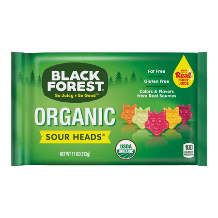 Black Forest Organic Sour Heads Gummy Candy, Assorted, 11 ...