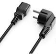 thumbnail image 2 of 1m Power Cable Protective Contact Plug F Type, C13 Power Connector Female Connector PC Computer Monitor Printer Beamer - Black, 2 of 5