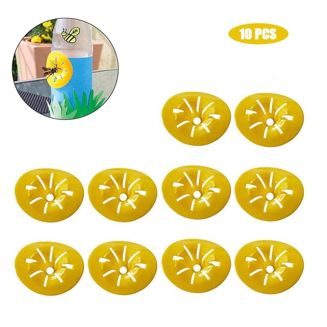 10 trampas para abejas con forma de flor para jardín, hogar, mini trampas voladoras, reutilizables, prácticas para control de plagas al aire libre.